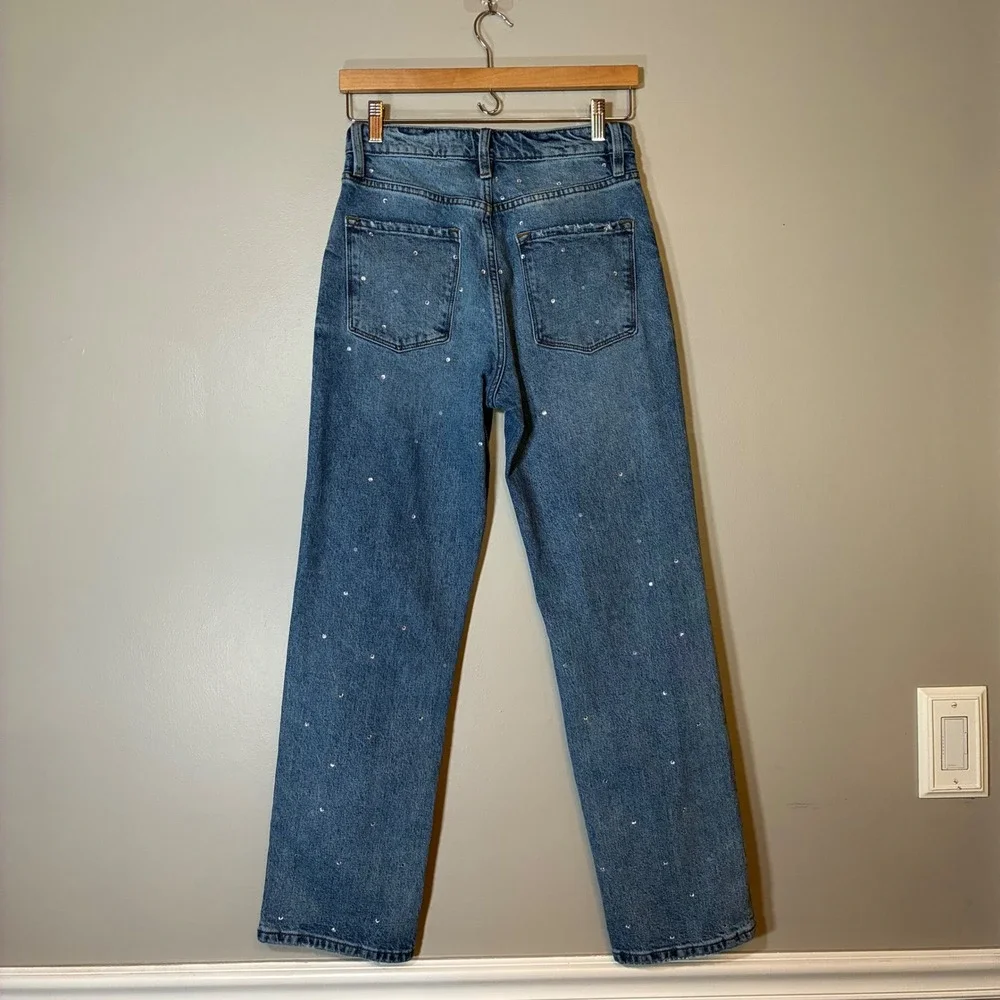 KanCan Signature 90s Straight Rhinestone Embellished Jeans Blue VBK2073S 25